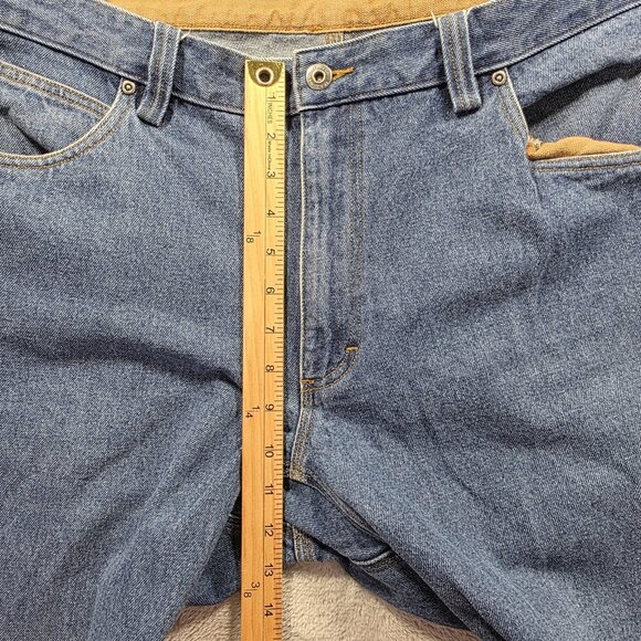 Duluth Trading Co Jeans Mens 42x30 Blue Denim 5-Pocket Workwear Straight Leg - Picture 7 of 8